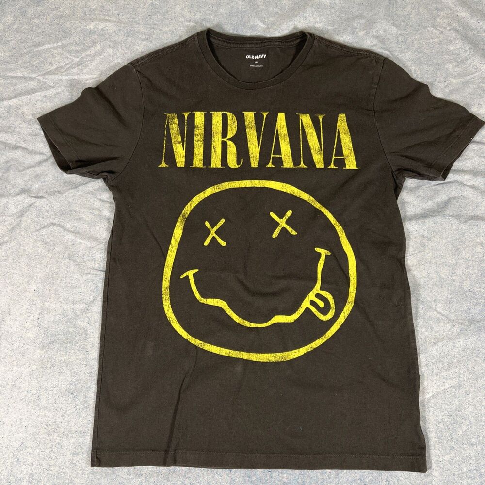 Nirvana Smiley Face Tshirt Black Size XS Used Fair Condition